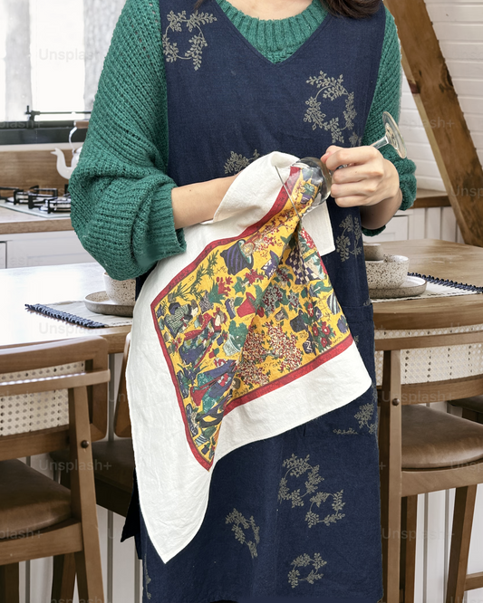 ティータオル　歌川　植木尽　Tea Towel  Plants